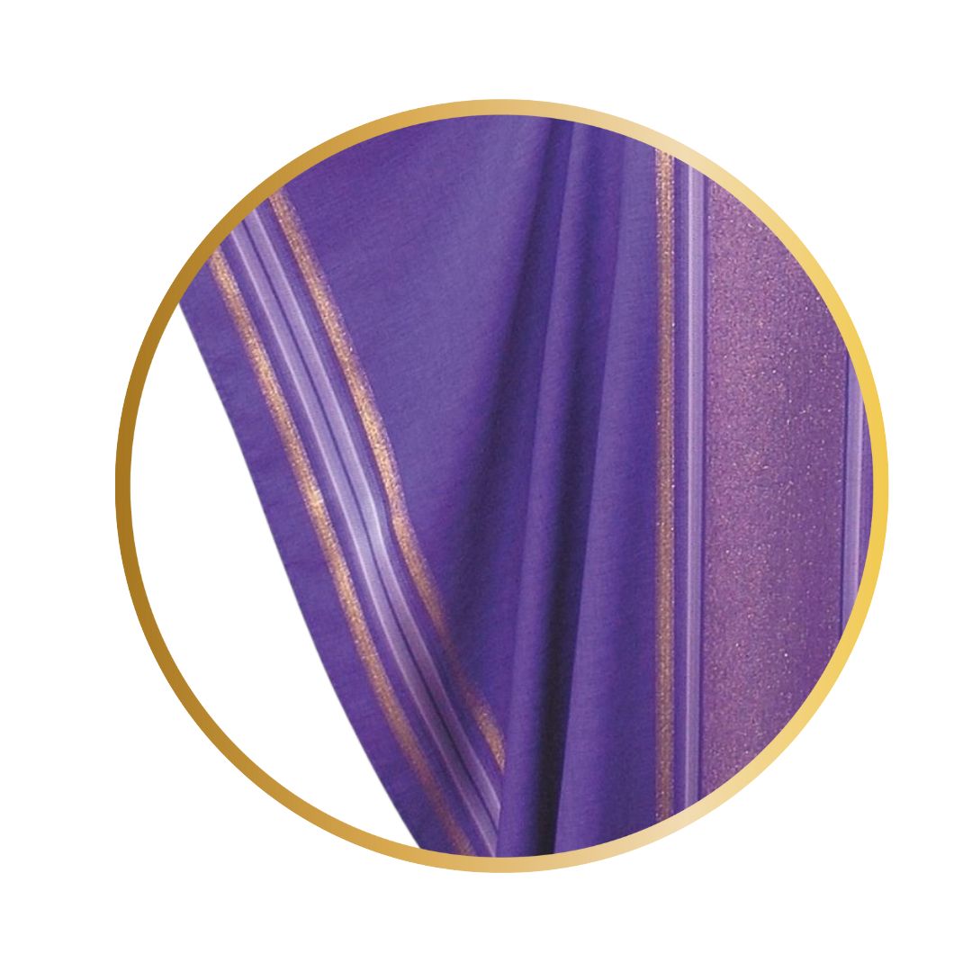 Chasuble with stripe lurex gold thread in monastic style and Cowl Collar