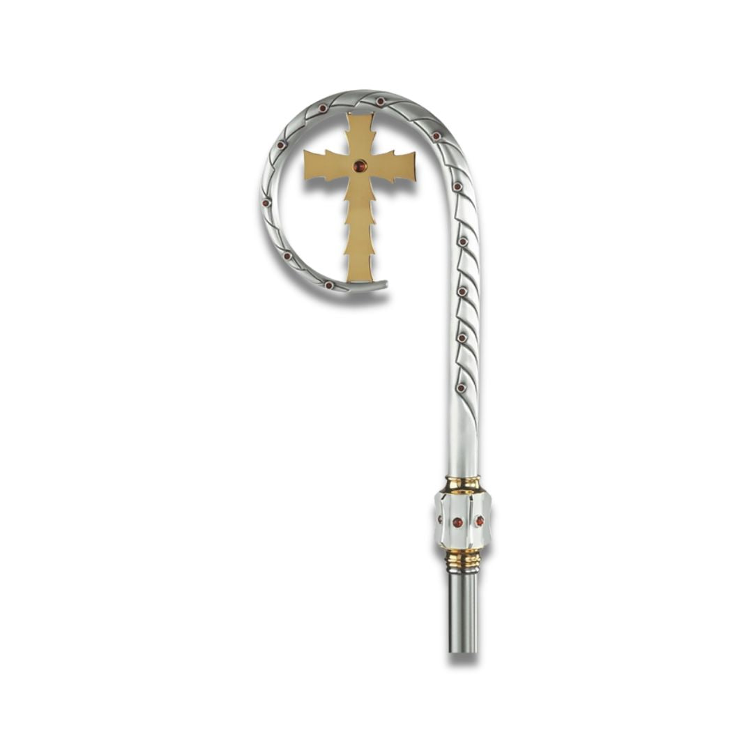 Bishop's Crozier two-tone finish gold and silver made in Italy by Desta and sold by The Clergy Store