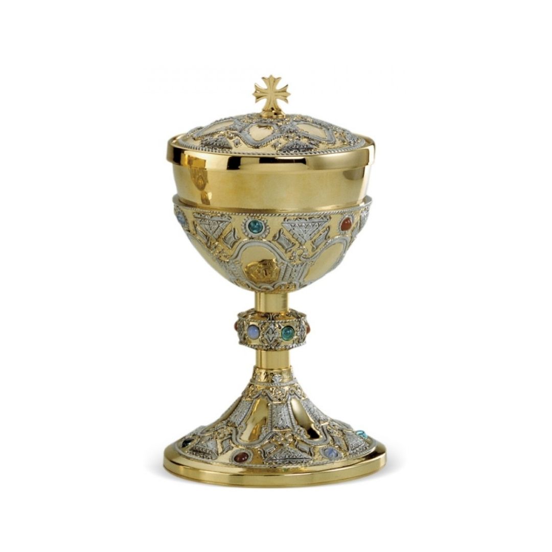 Ciborium with semi precious stones by Desta and sold by The Clergy Store