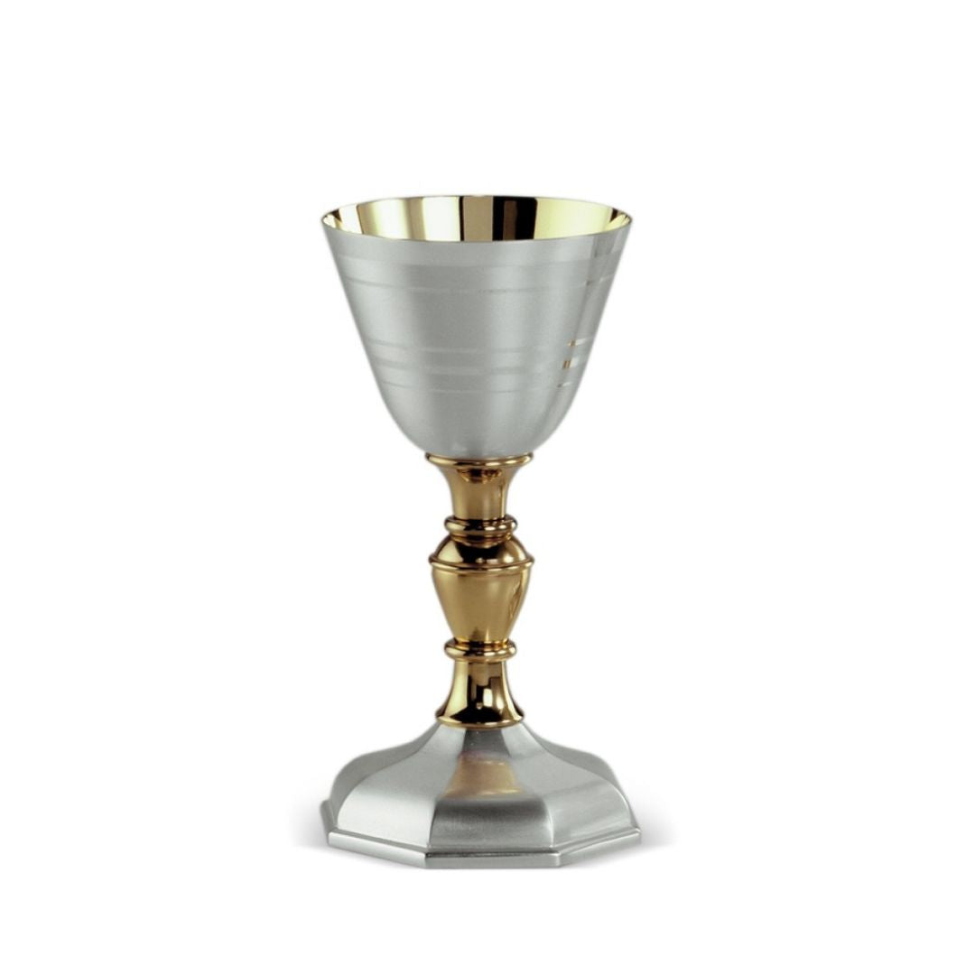 Classic two tone silver chalice made in Italy. Sold by The Clergy Store