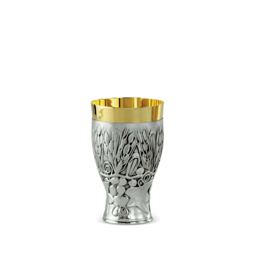 Chalice with image of grapes and ears of wheat. By Desta Italy and sold by The Clergy Store