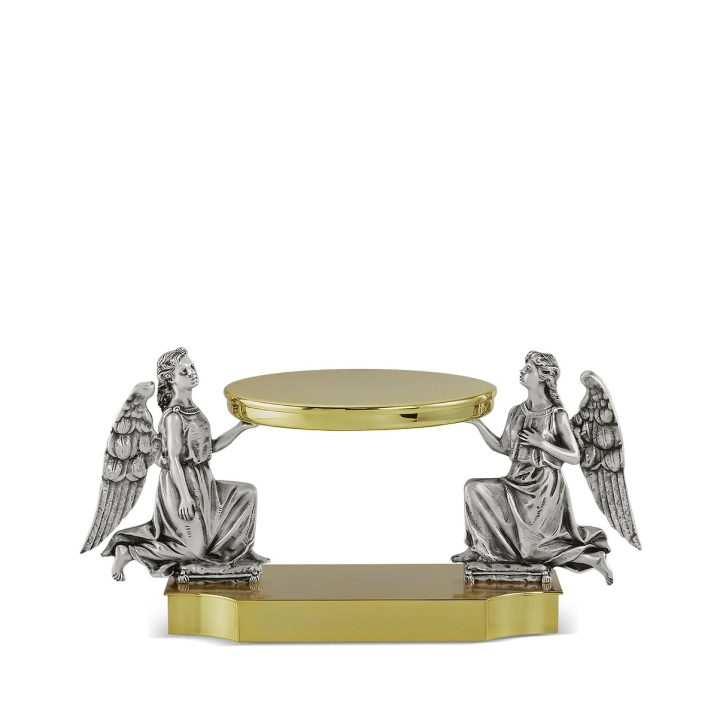 Monstrance thabor gold plated with silver angels. Made in Italy and sold by The Clergy Store