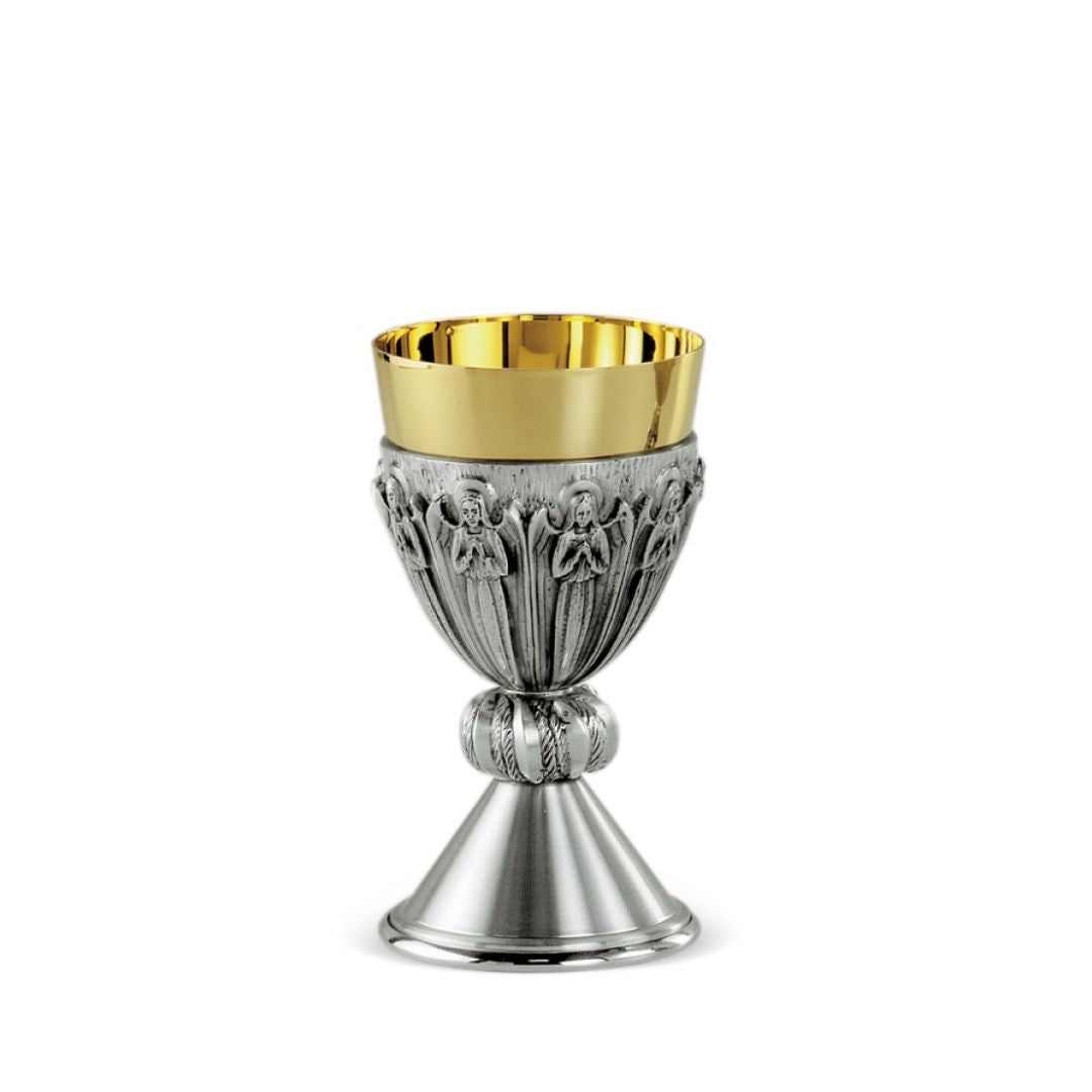 Silver chalice with Angels. Made in Italy and sold by The Clergy Store