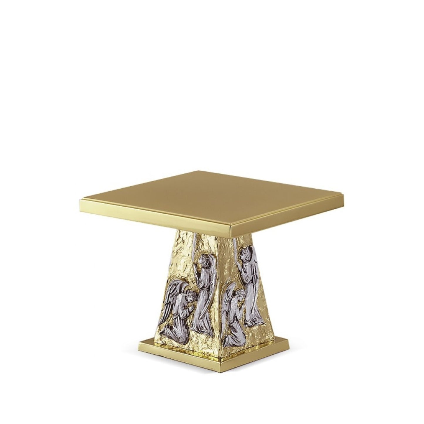 Monstrance thabor gold plated with silver angels. Made in Italy and sold by The Clergy Store