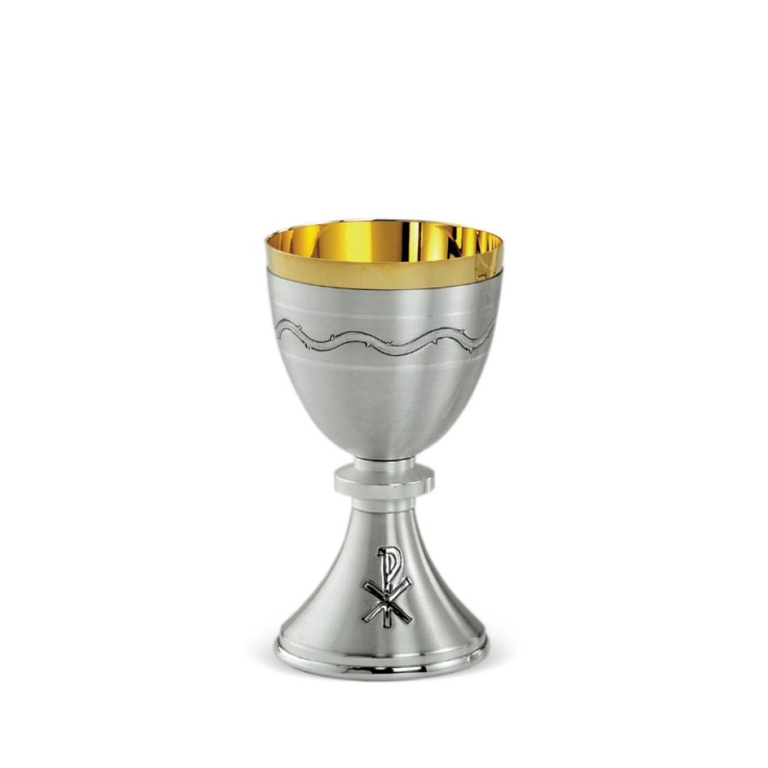 Silver chalice with Chi Rho. Made in Italy and sold by The Clergy tore