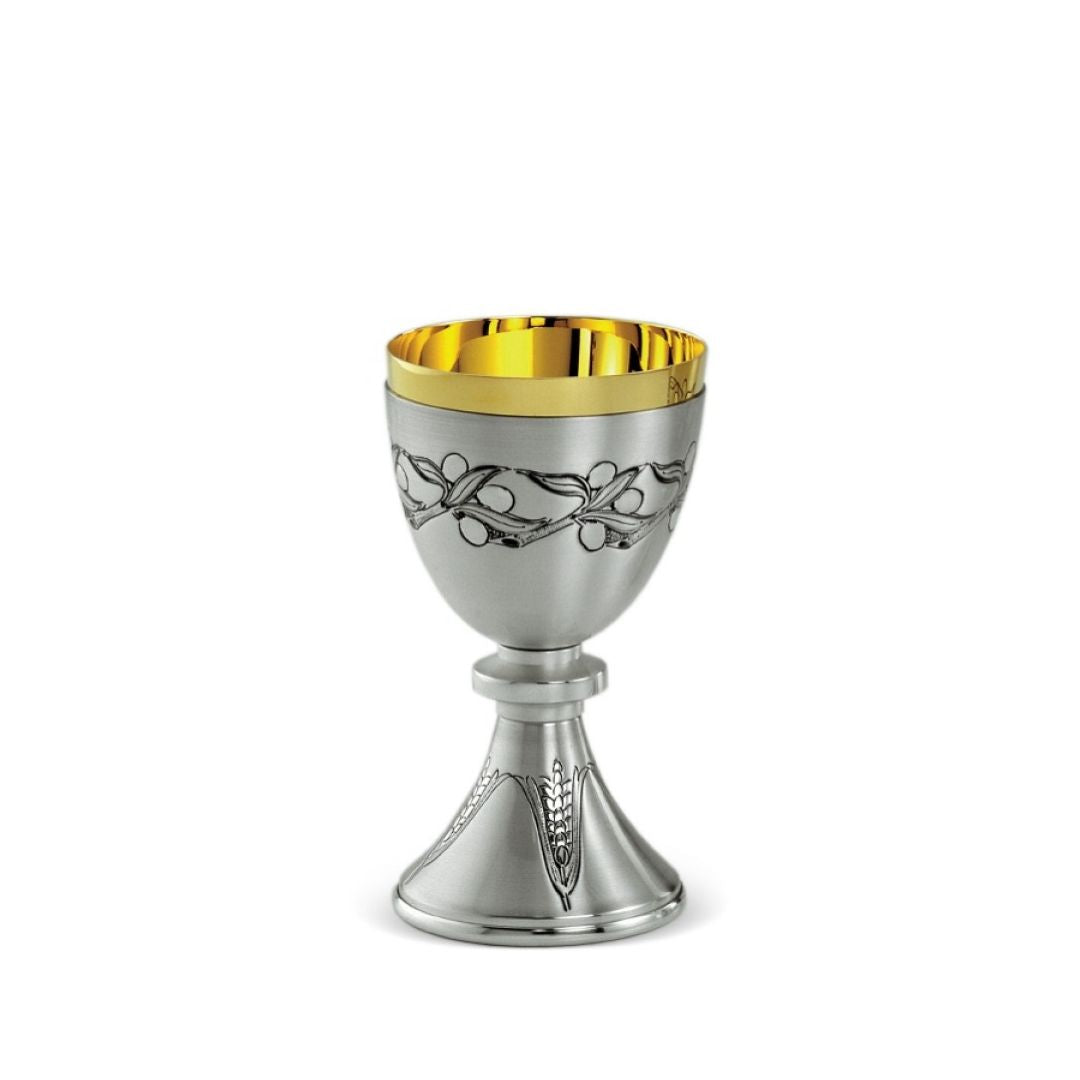 Silver chalice with ears of wheat. Made in Italy and sold by The Clergy tore
