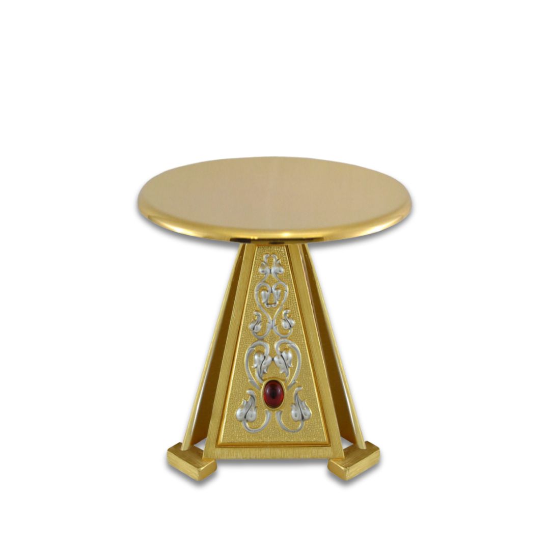 Thabor for monstrance gold finish with lilies and precious stones. Made in Italy and sold by The Clergy Store