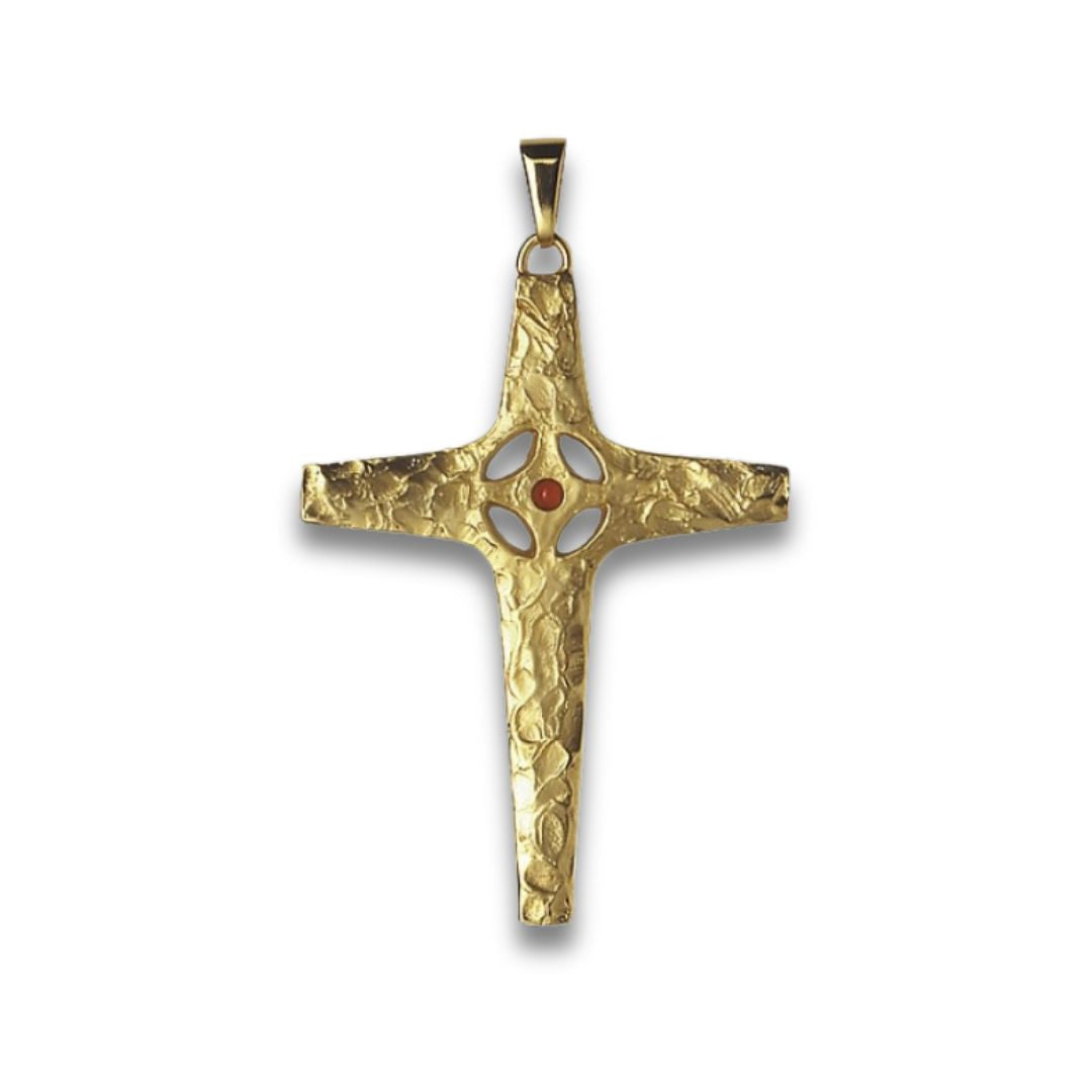 Bishop's pectoral cross made from 925 silver and Gold finish. Made in Italy and sold by The Clergy Store
