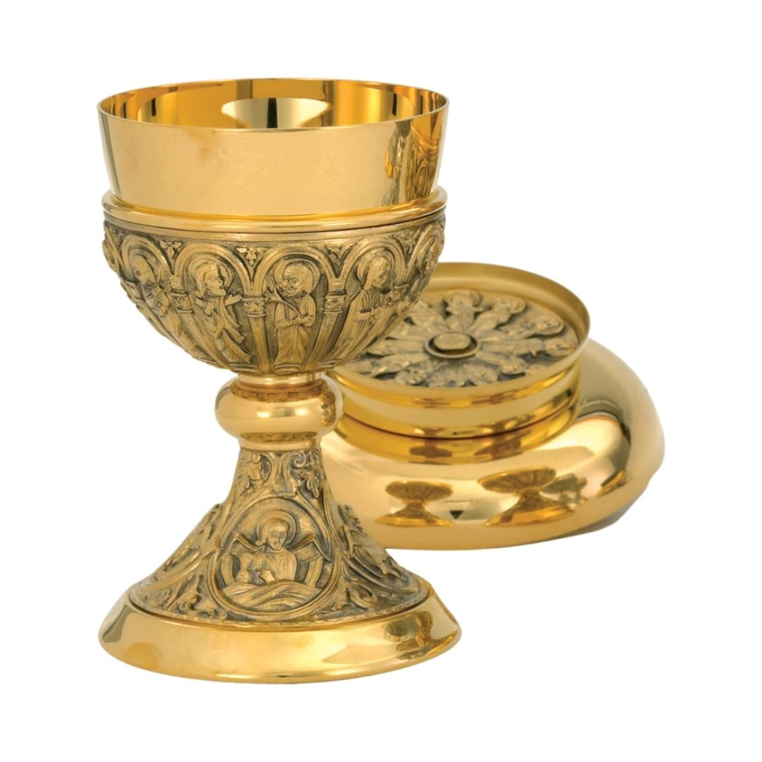 Chalice made in the U.S.A. Two Tone Apostles. 24K Gold plated.