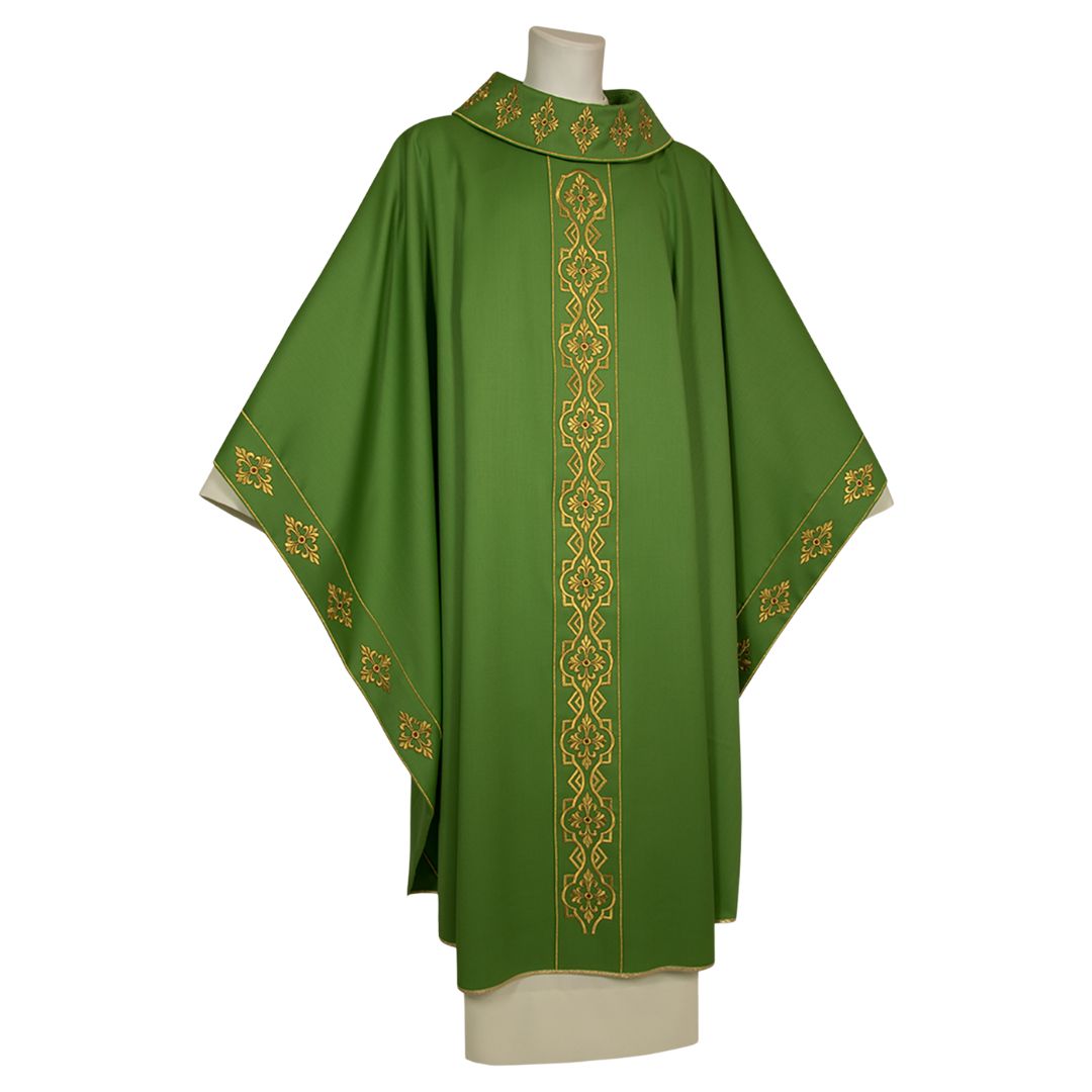 Monastic chasuble made of pure wool and gold banding made in Italy and sold by The Clergy Store