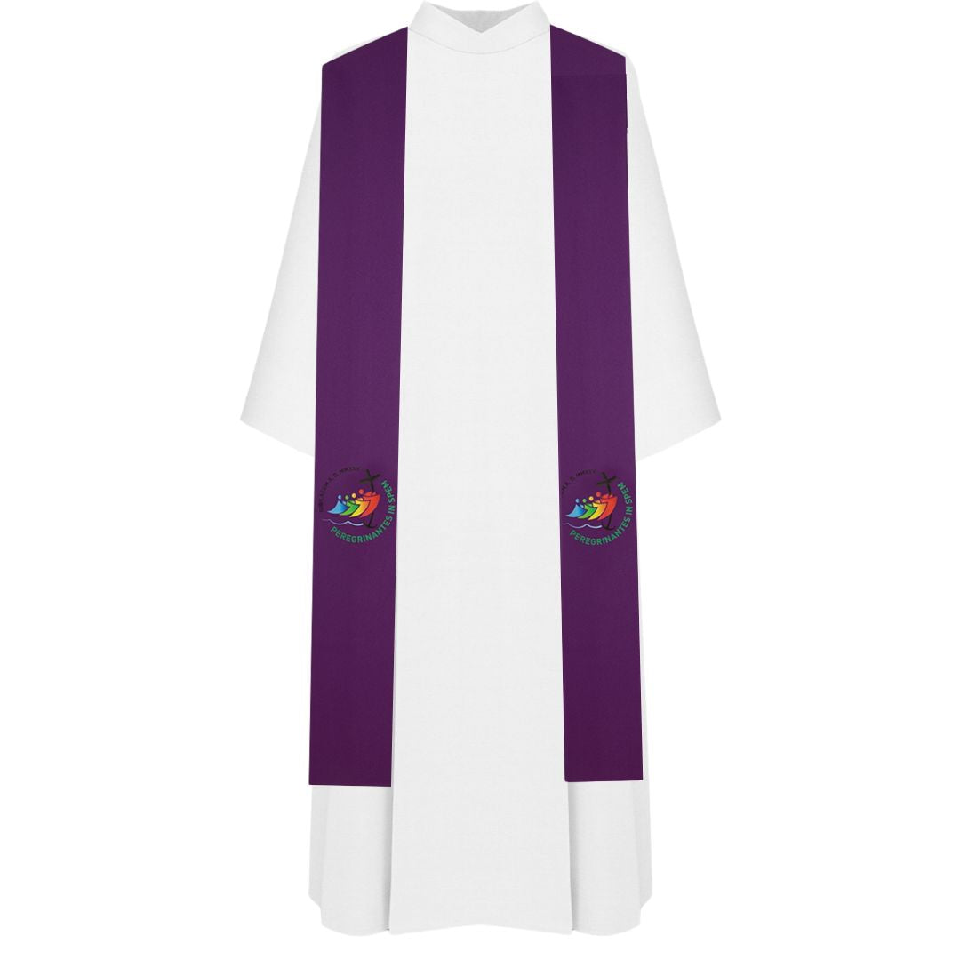 Jubilee 2025 priest stole. Made in Italy and sold by The Clergy Store