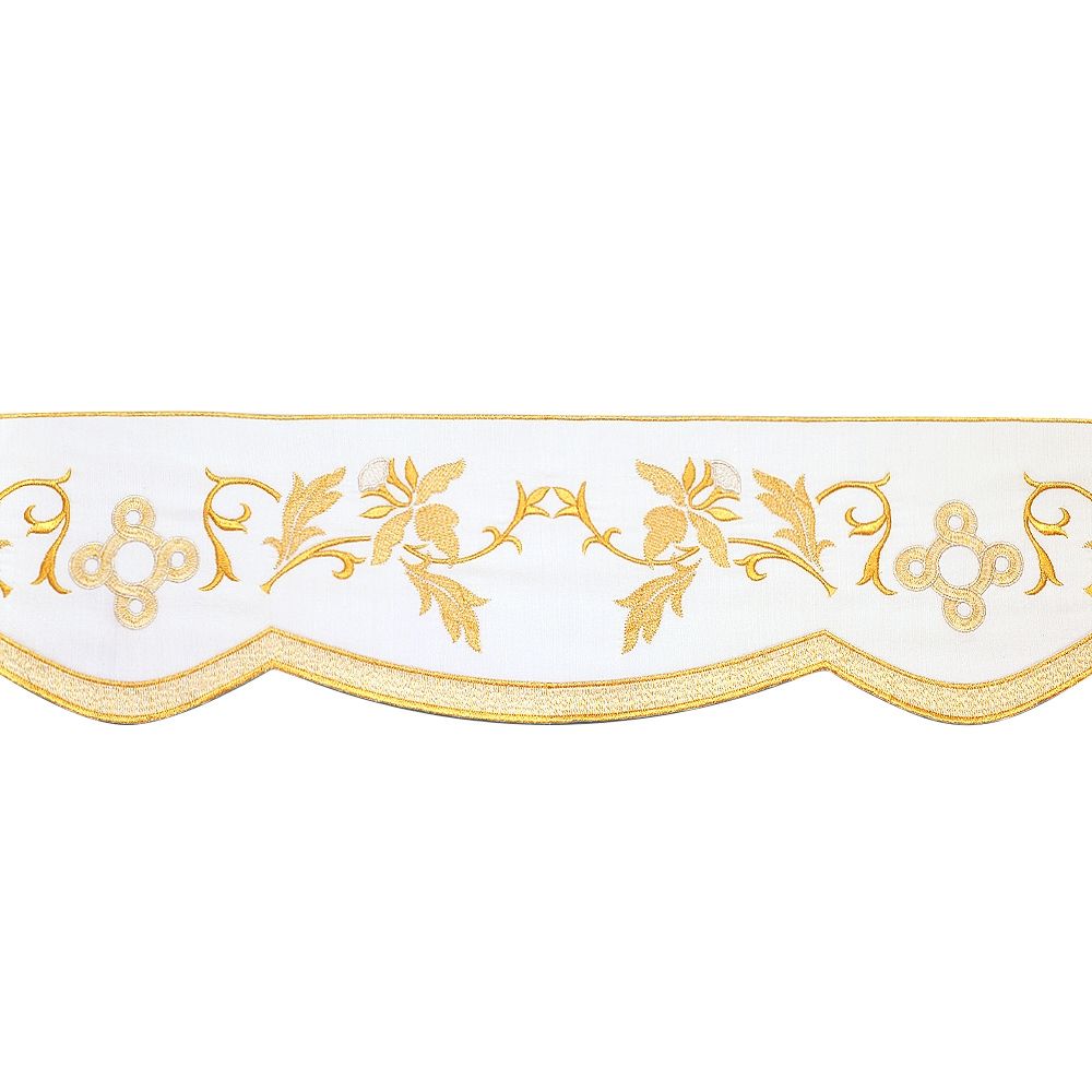 Altar Valances Vine and Cross design sold by the meter. Imported from Italy.