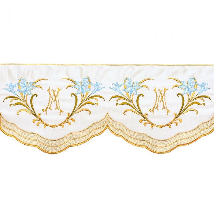 Altar Valances Marian sold by the meter. Imported from Italy.
