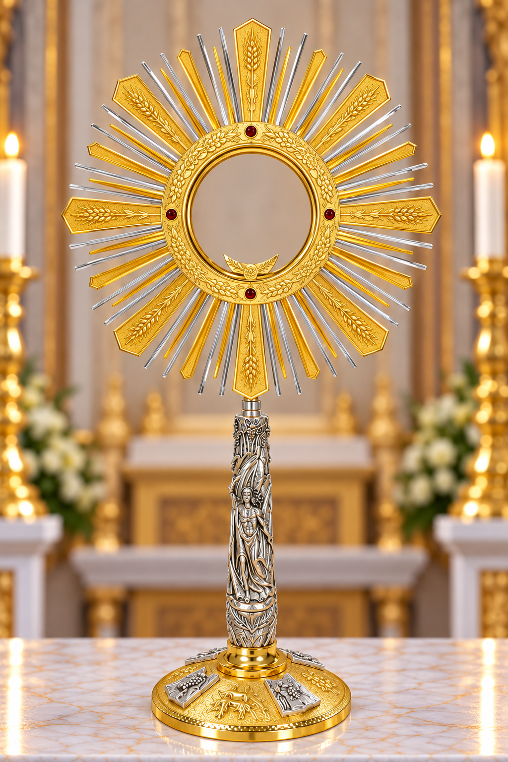Monstrance Risen Christ with Four Evangelist