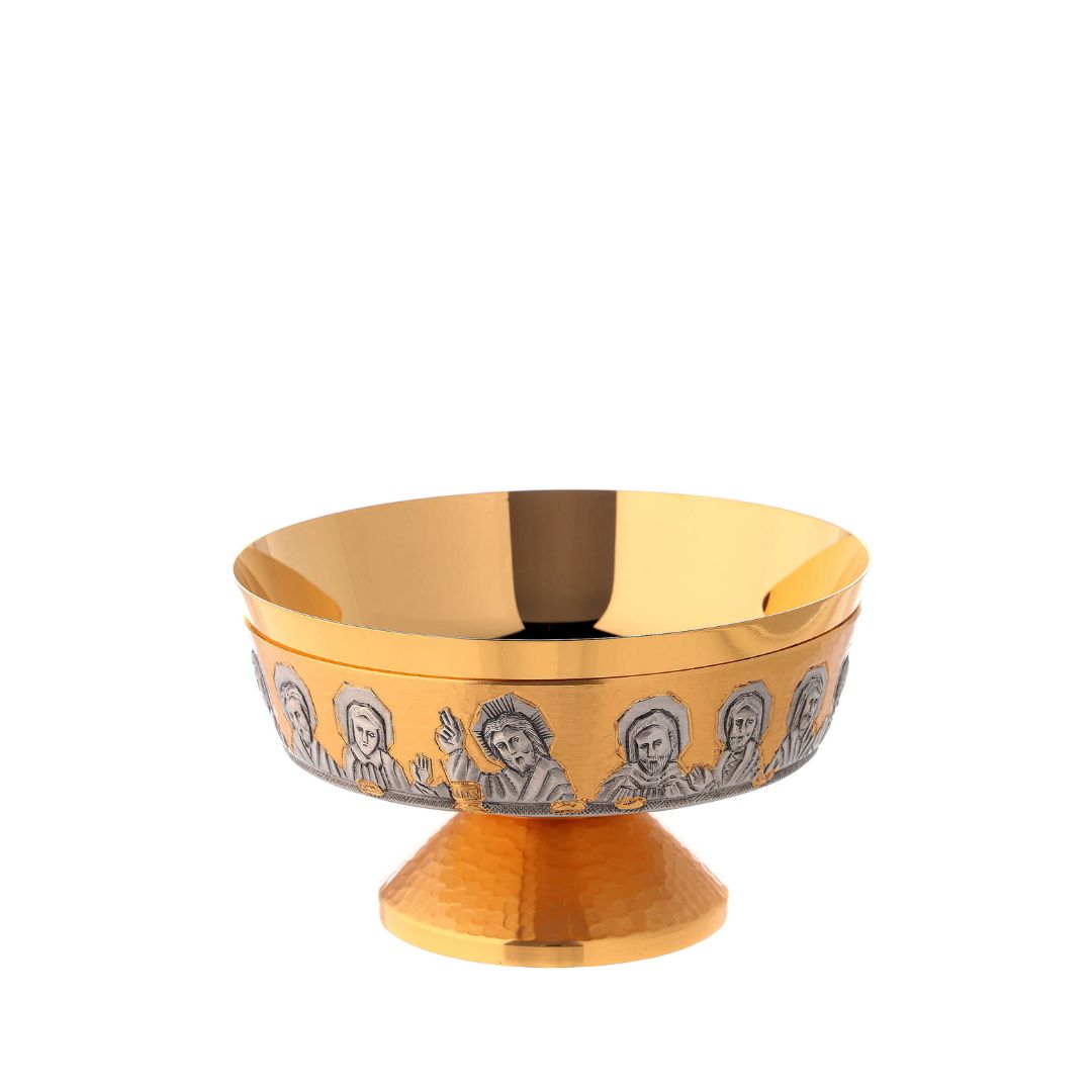 Open Ciborium two tone with the Last Supper Made in Italy by Mollica and sold by The Clergy Store