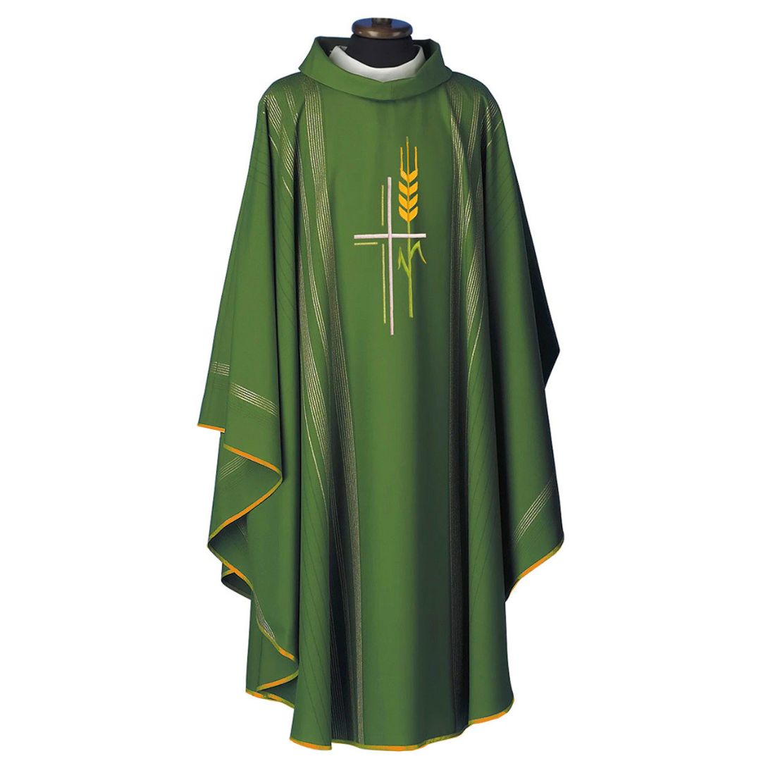 Priest chasuble by Solivari green style#216 sold by The Clergy Store