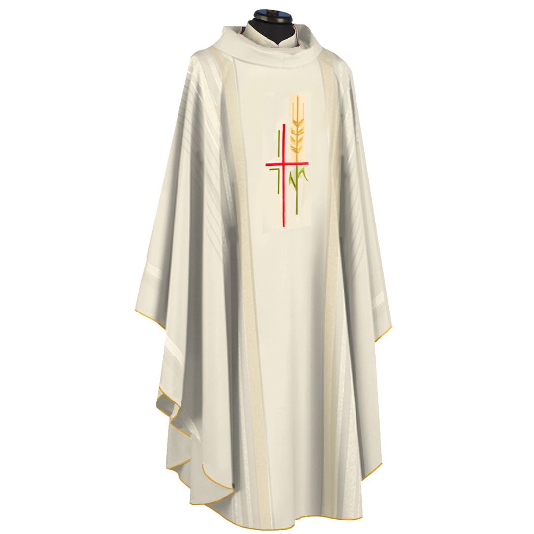 Priest chasuble by Solivari ivory style#216 sold by The Clergy Store
