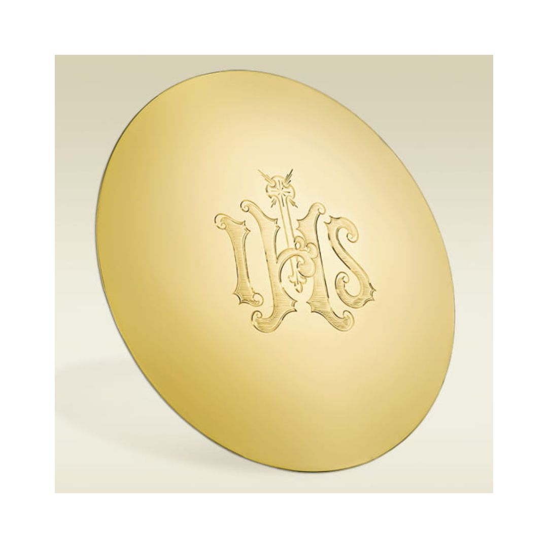 Chalice Scale Paten with Baroque IHS 602 sold by The Clergy Store