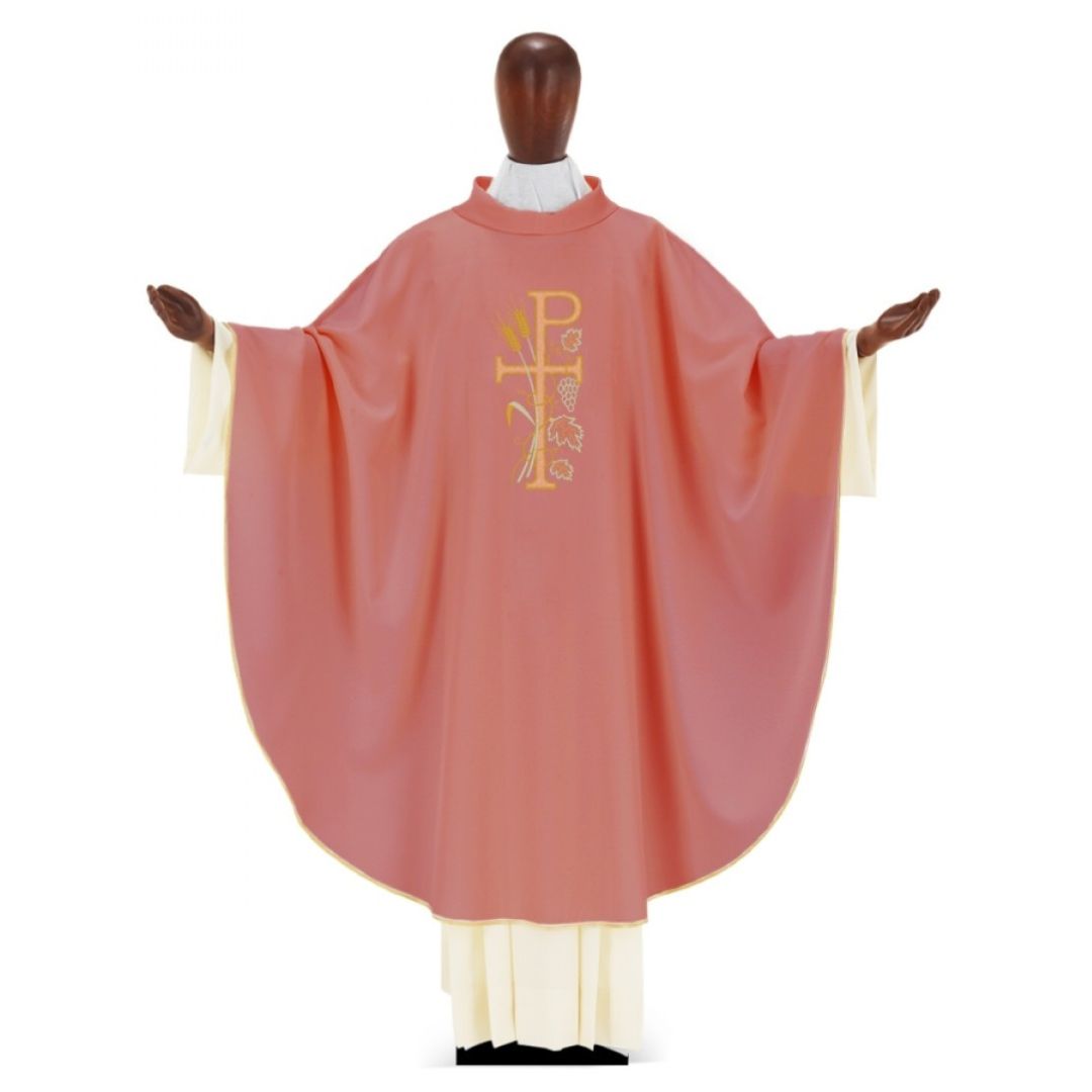 Chasuble with Chi Rho & Stalk of Wheat by Desta Italy #221 and sold by The Clergy Store
