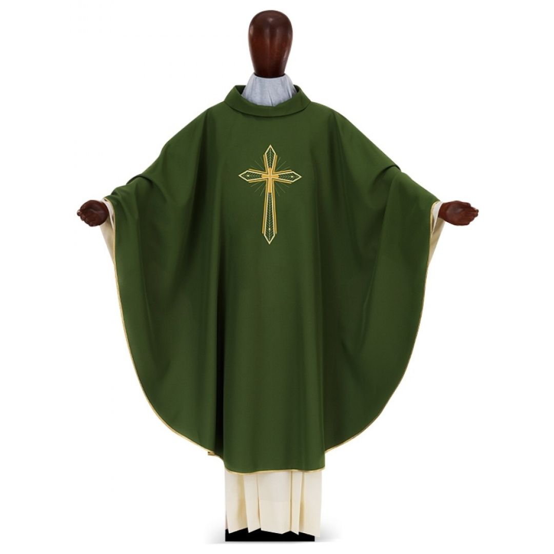 Chasuble with simple Cross by Desta Italy #223 and sold by The Clergy Store