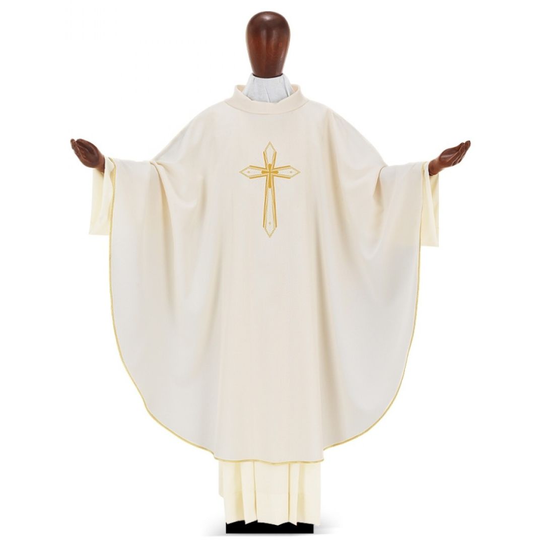 Chasuble with simple Cross by Desta Italy #223 and sold by The Clergy Store