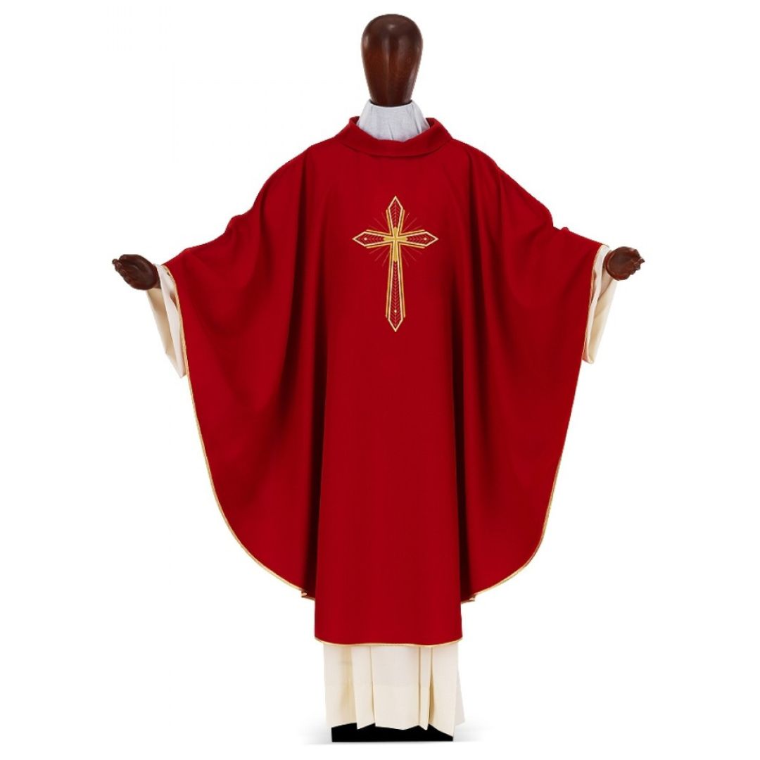 Chasuble with simple Cross by Desta Italy #223 and sold by The Clergy Store