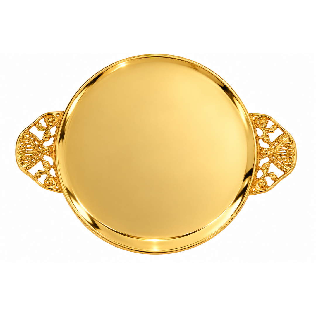 Communion paten gold plated high gloss polish