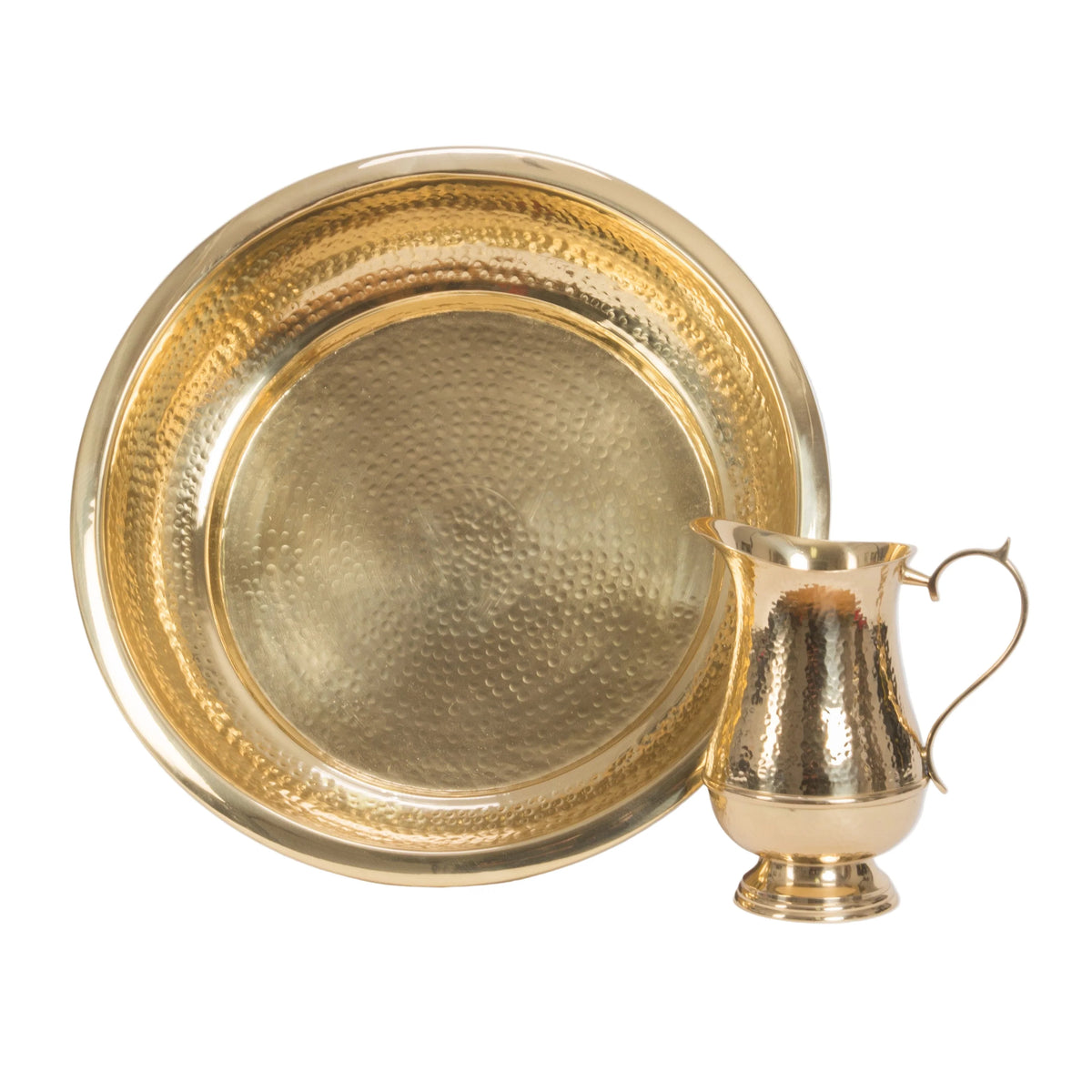 Hammered finish large bowl and pitcher set to wash the feet By Adrian Hamers