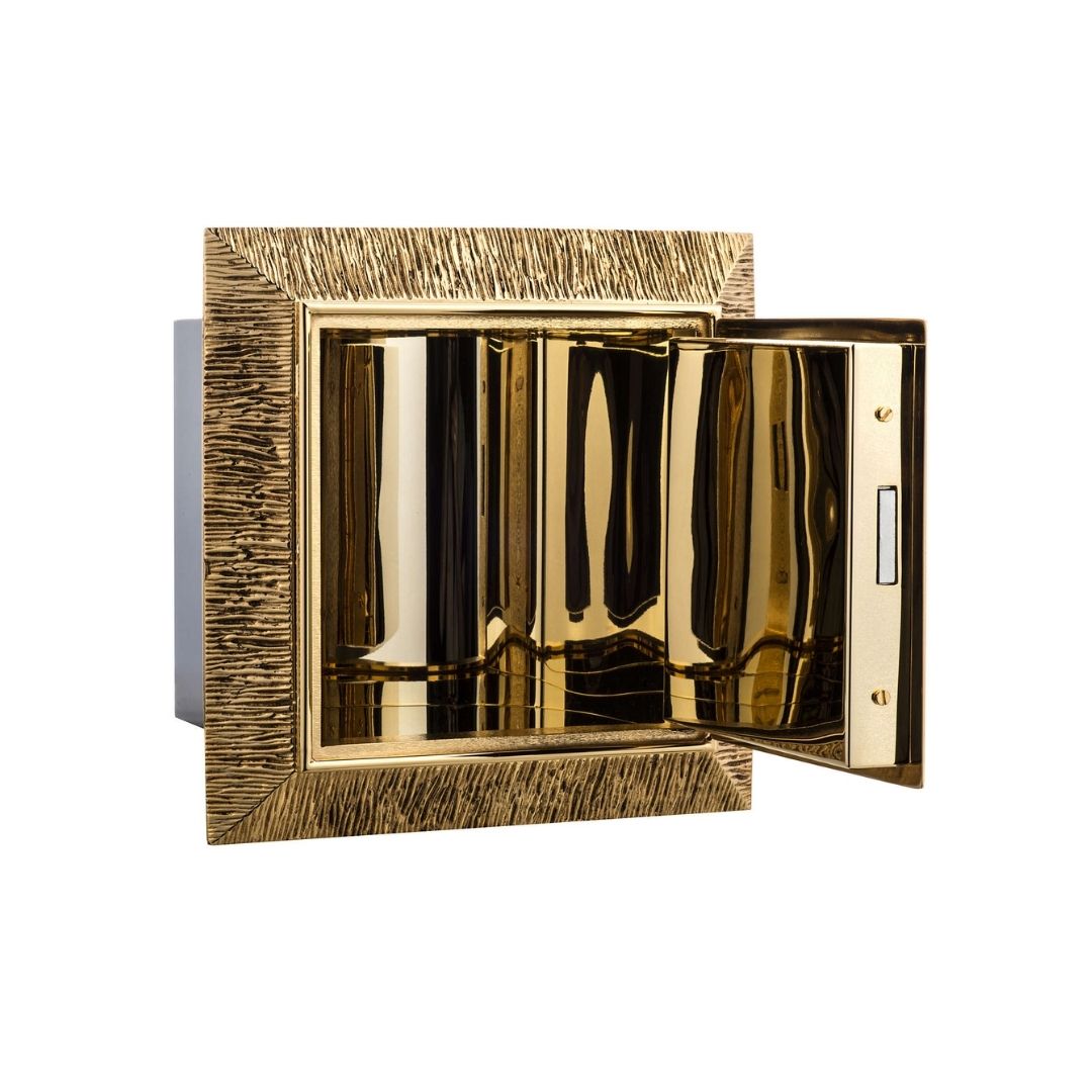 Wall Tabernacle with image of Jesus in 24k Gold Plated. Single door. Made by Napoletana Arte Sacra Italy