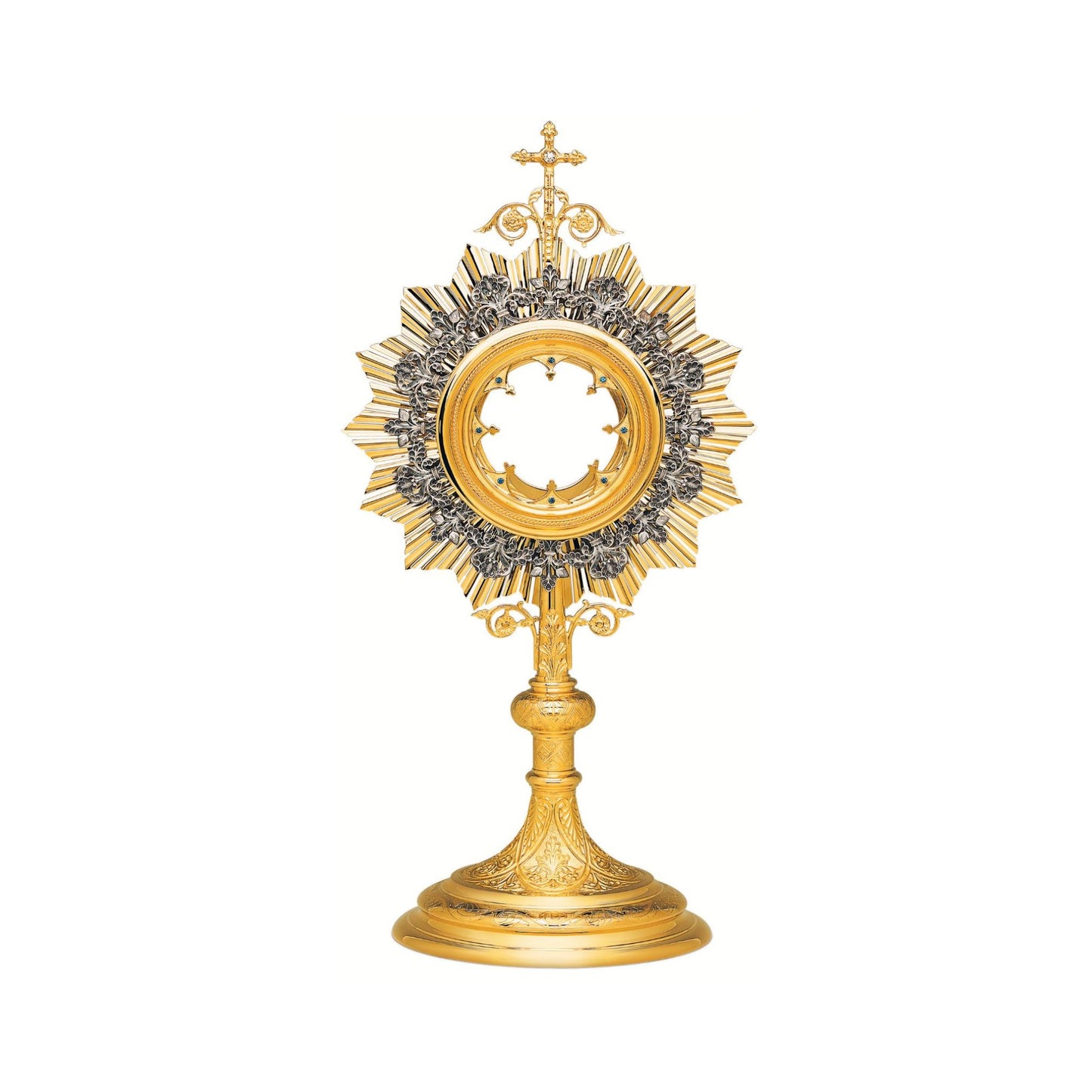Traditional Monstrance 24-Karat Gold Plated Style 430. Made in Poland and sold by The Clergy Store