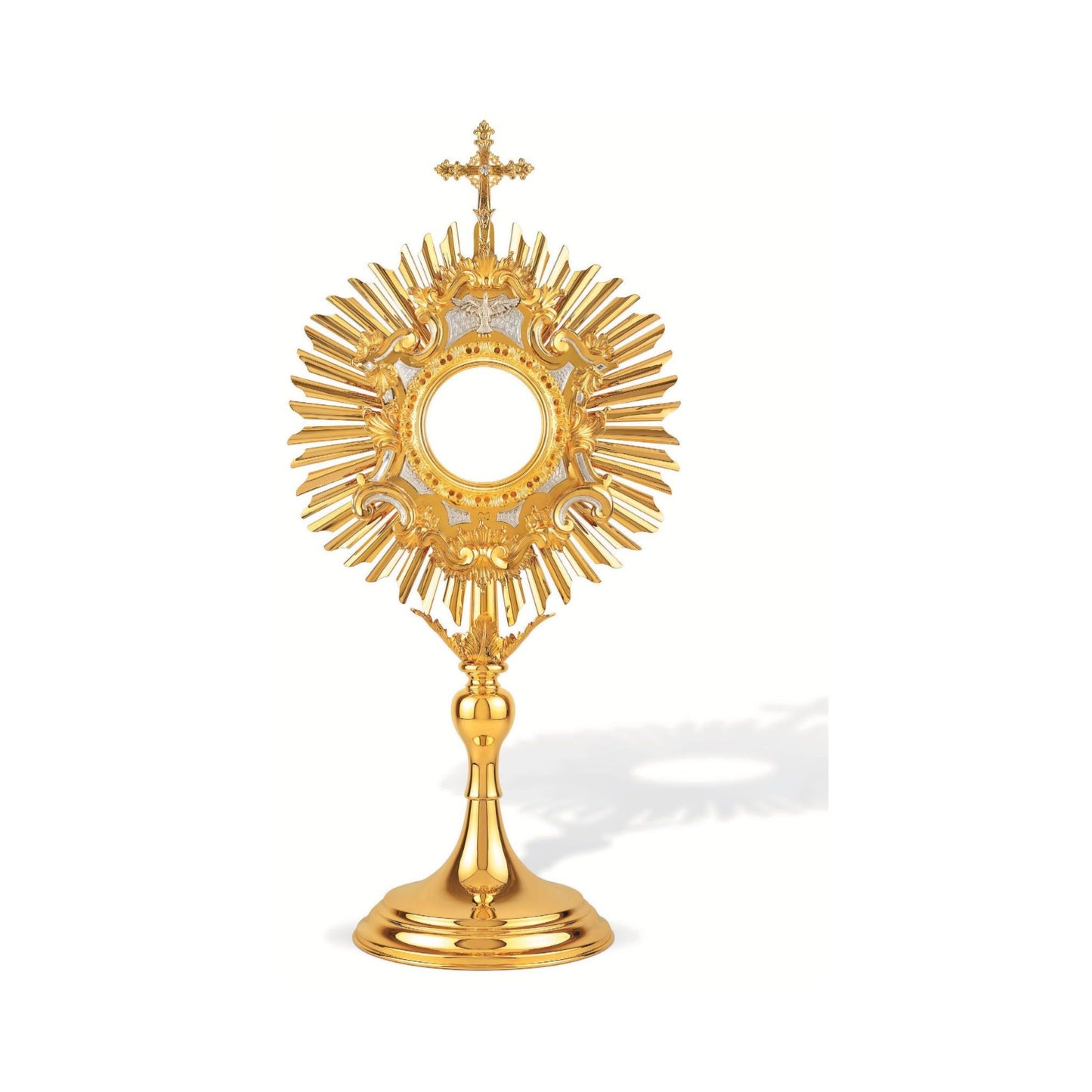 Traditional Monstrance Made in Poland Brass Gold Plated Style 458. Made in Poland and sold by The Clergy Stor