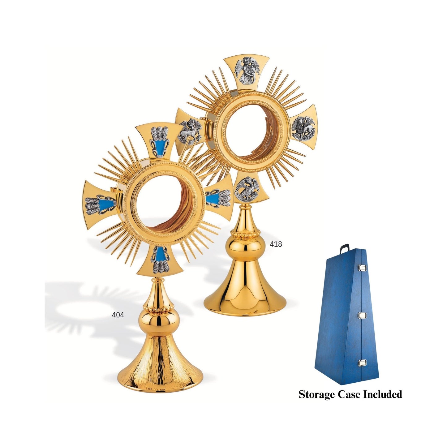 Contemporary Monstrance with four evangelist Made n Poland and sold by The Clergy Store