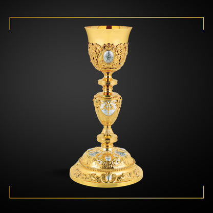 Chalice & Paten in baroque style, 12 1/2” Ht.