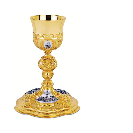 Chalice and Paten Baroque with scenes of the New Testament style 086