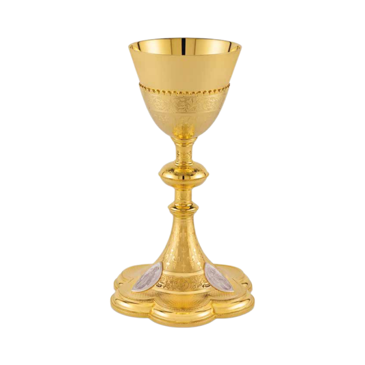 Chalice and Scale Paten in the Neo-Gothic Style with medallions of 
the Holy Family