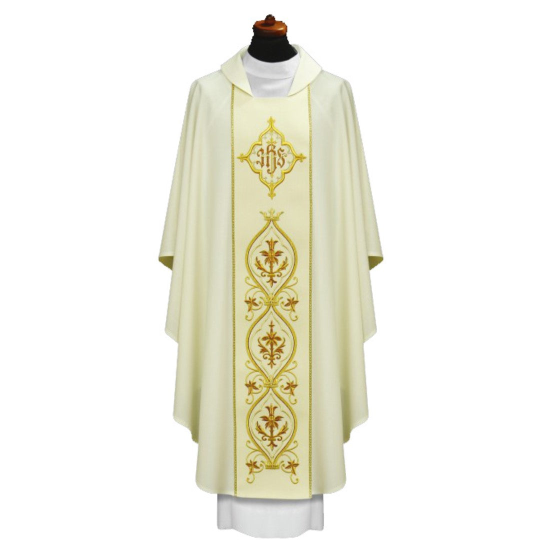 Off-White chasuble IHS from Alba Poland style#1-170