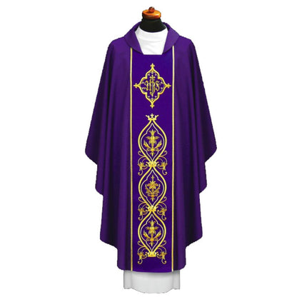 Purple chasuble IHS from Alba Poland style#1-170