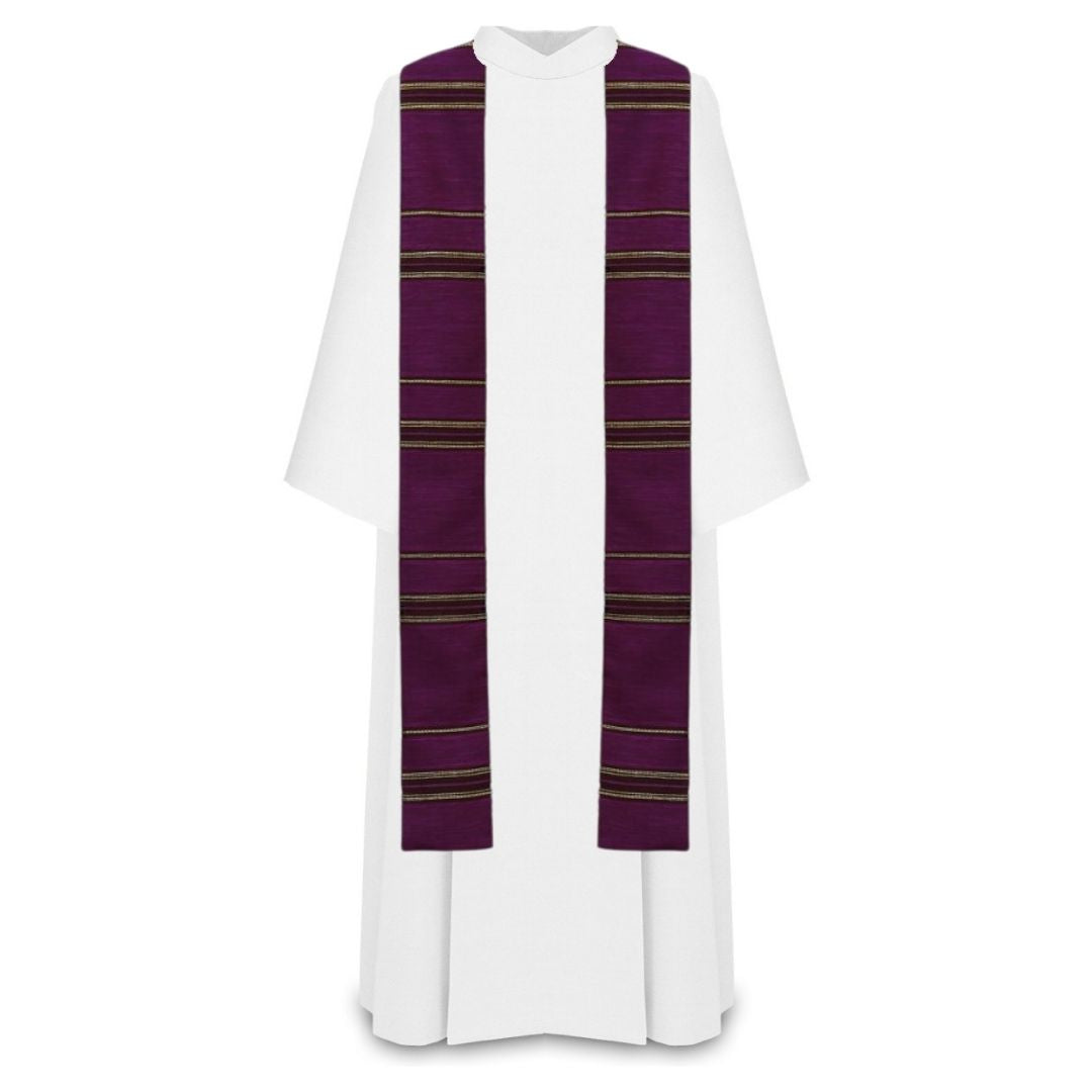 Liturgical stole 100% woven in  purple.