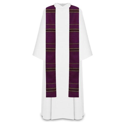 Liturgical stole 100% woven in  purple.