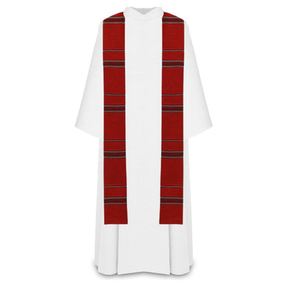 Liturgical stole 100% woven in  red.