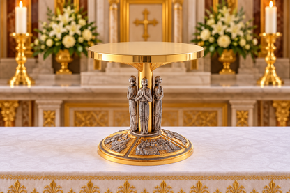 Monstrance thabor with Angels and Life of Jesus gold plated