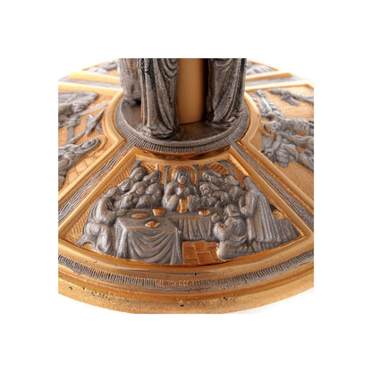 Thabor monstrance stand with silver angels and images of the Life of Christ. Made in Italy and sold by The Clergy Store