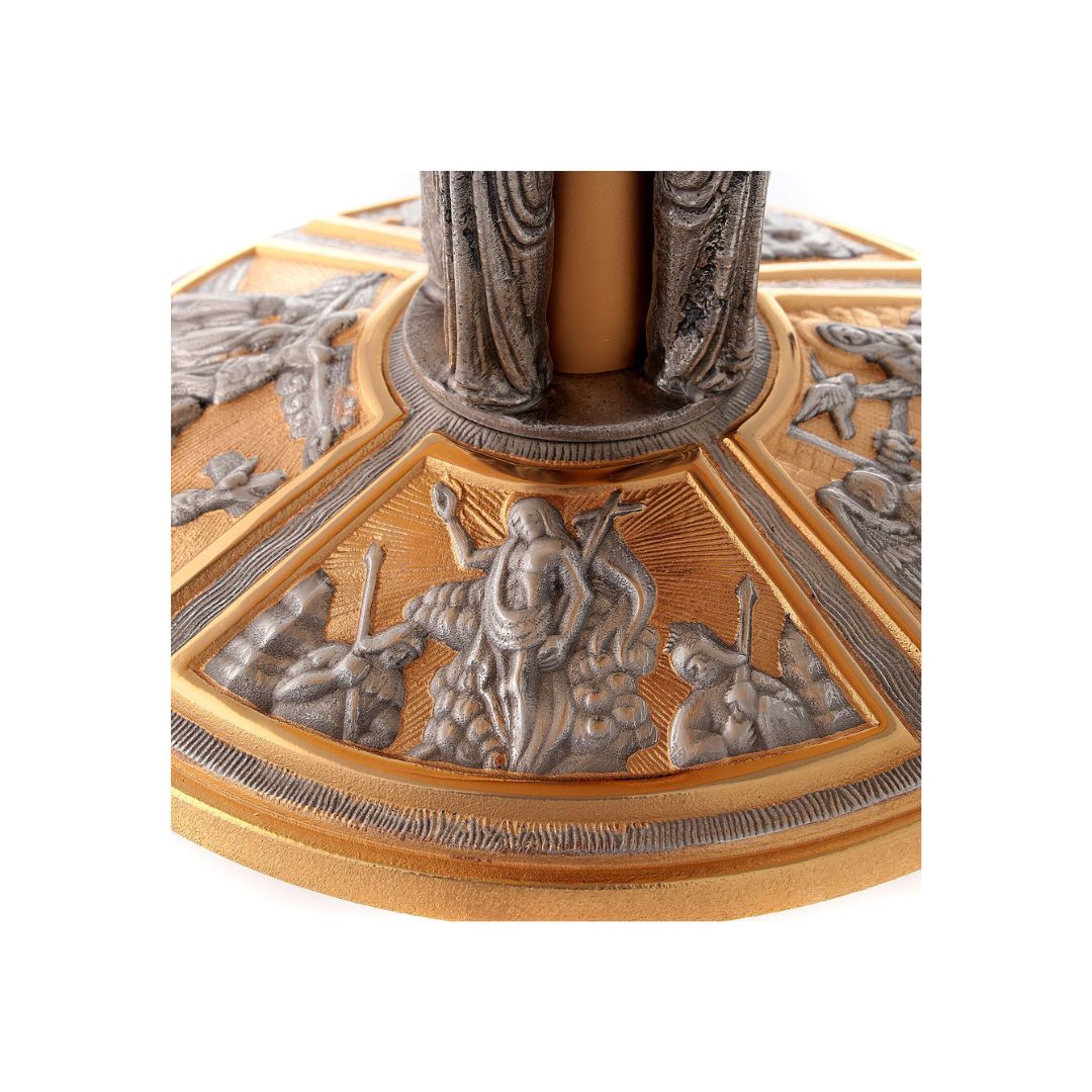 Thabor monstrance stand with silver angels and images of the Life of Christ. Made in Italy and sold by The Clergy Store