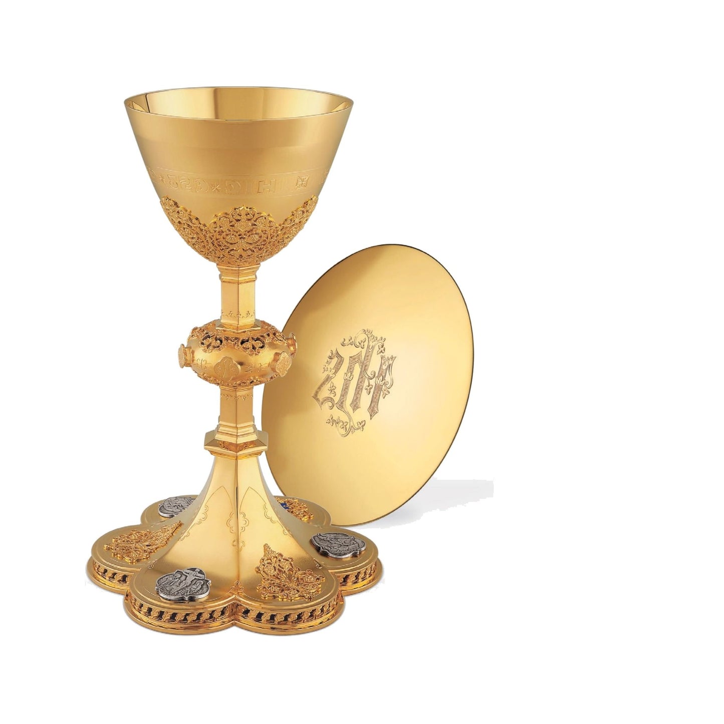 Chalice & Scale Paten with medallions depicting the Life of Christ