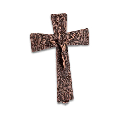 Processional cross gothic style finished in bronze. Made in Italy and sold by The Clergy Store