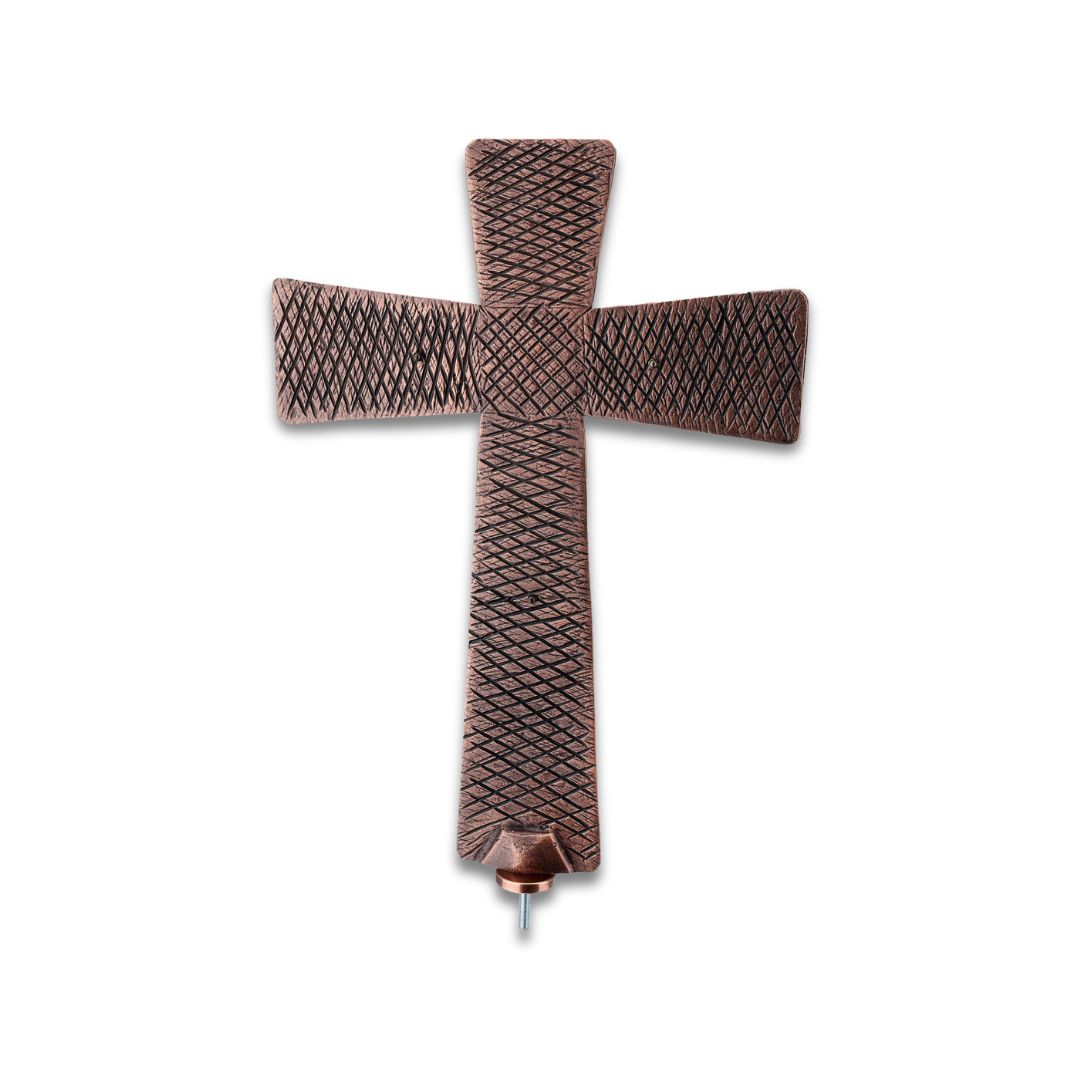 Processional cross gothic style finished in bronze. Made in Italy and sold by The Clergy Store