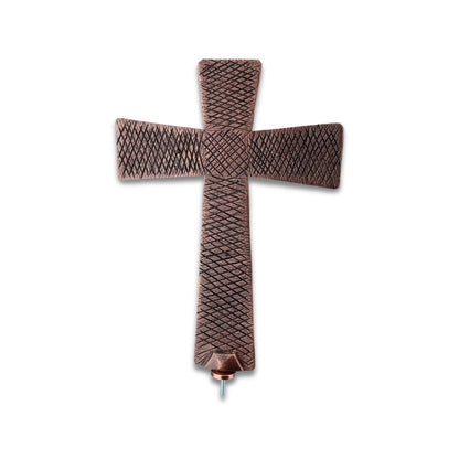 Processional cross gothic style finished in bronze. Made in Italy and sold by The Clergy Store