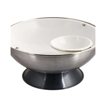 Baptismal font in silver finish with shells and palms made in Italy and sold by The Clergy Store