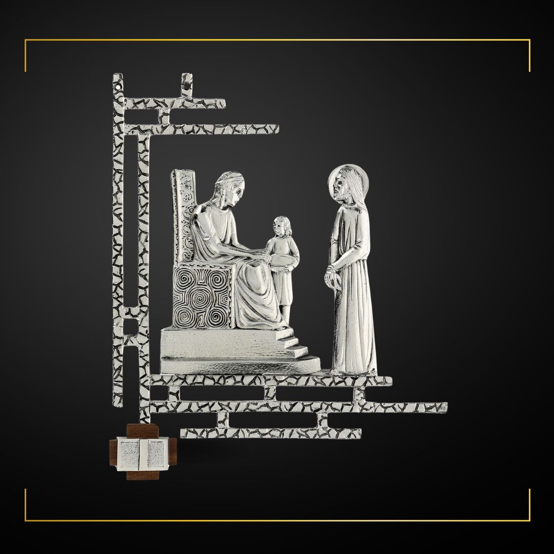 Stations of the Cross Silver Plated Finish. Made in Italy and Sold by The Clergy Store