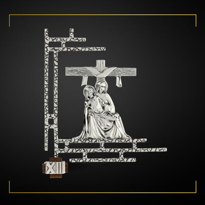 Stations of the Cross Silver Plated Finish. Made in Italy and Sold by The Clergy Store